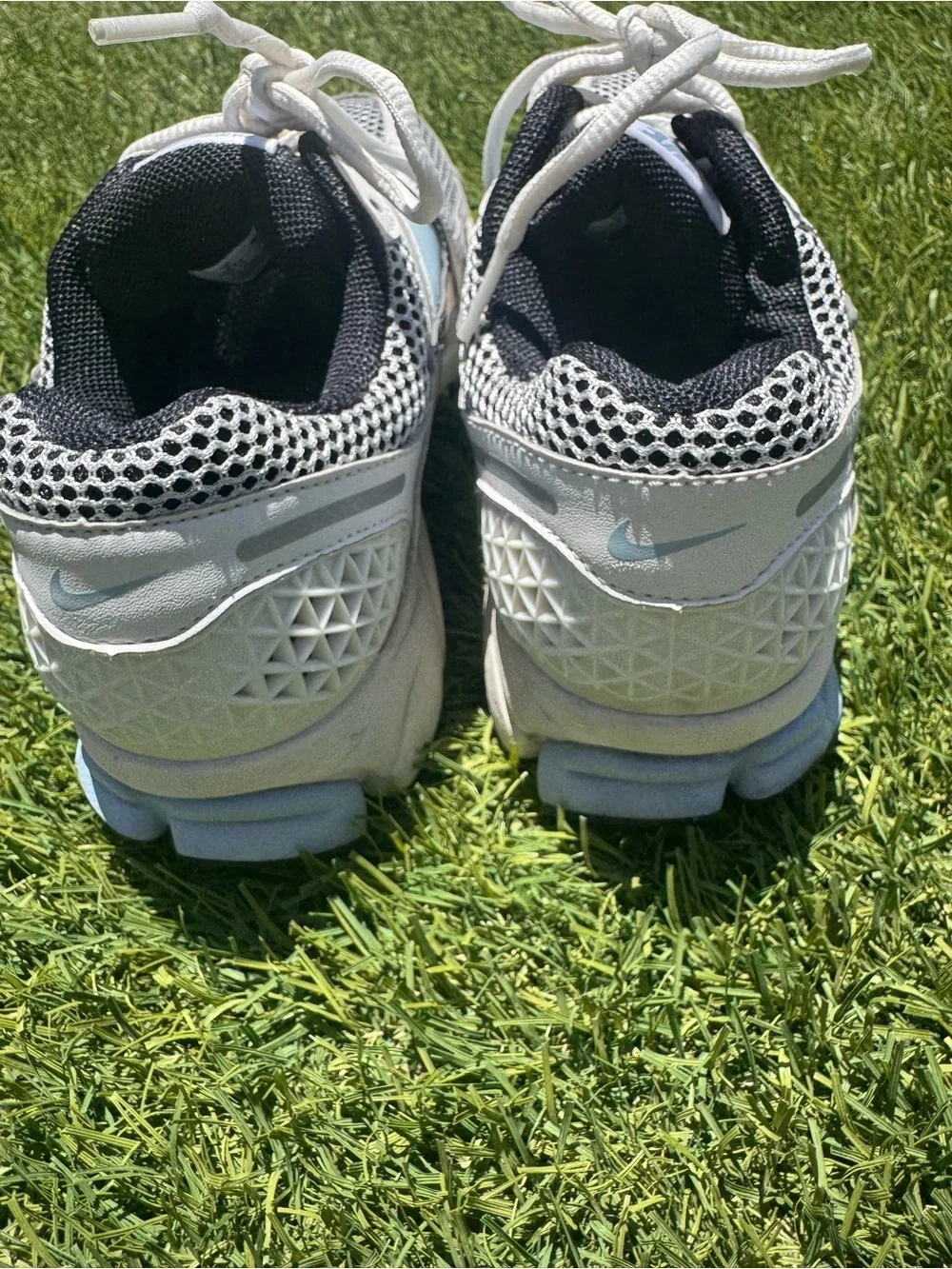 Nike Kids' White and Light Blue Running Shoes